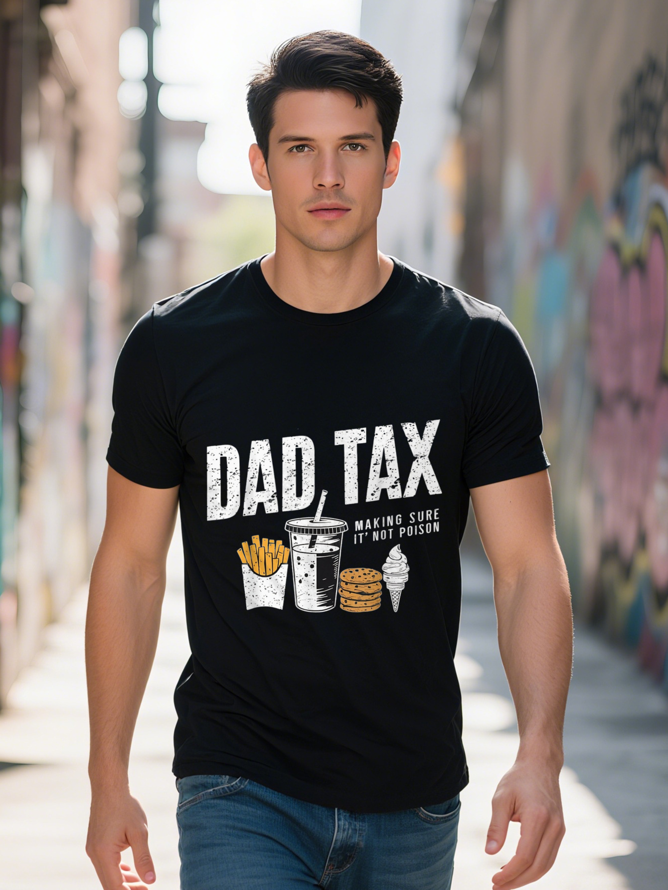 Funny Dad Tax Cotton T Shirt for Men Father Day Making Sure It s Not Poison g Short Sleeve ab6f5