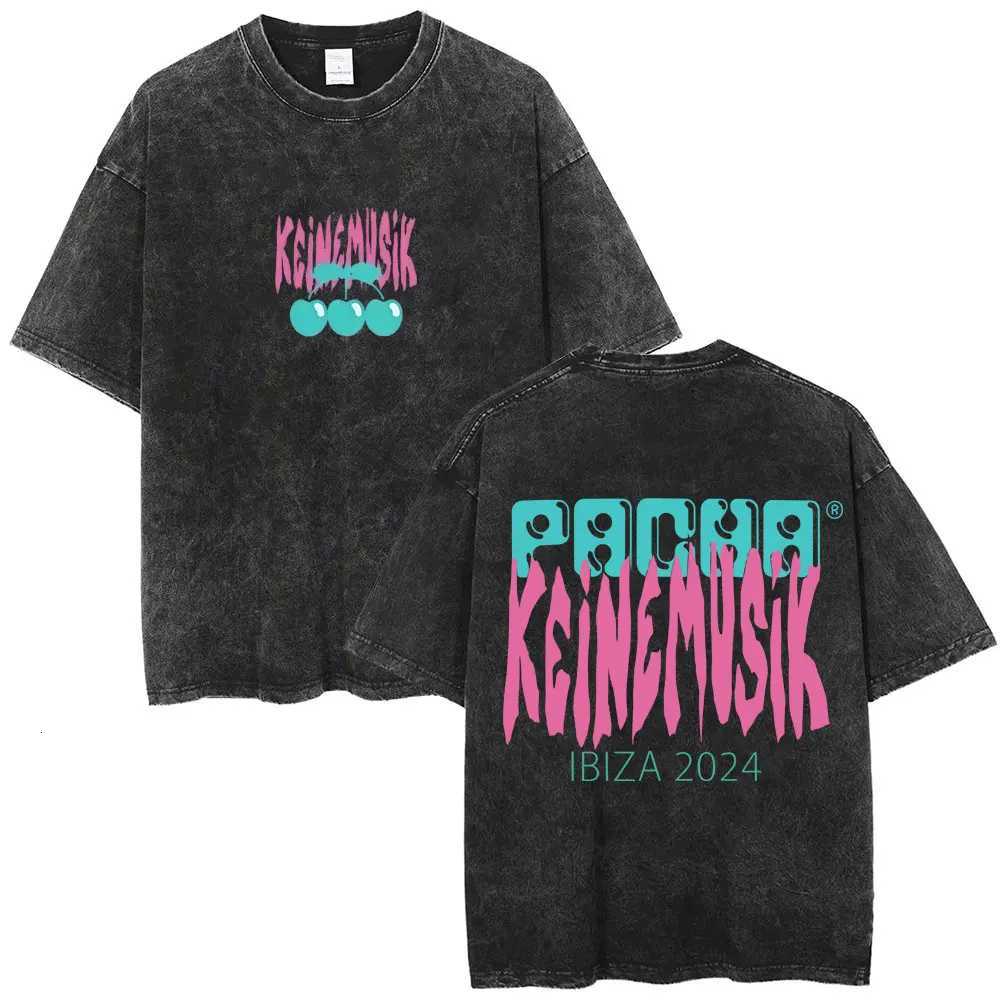 Vintage Washed Summer Keinemusik X Pacha T-Shirts Men Women Fashion Hip Hop Street T-shirts Men Casual Cotton Short Sleeve Tees W250804