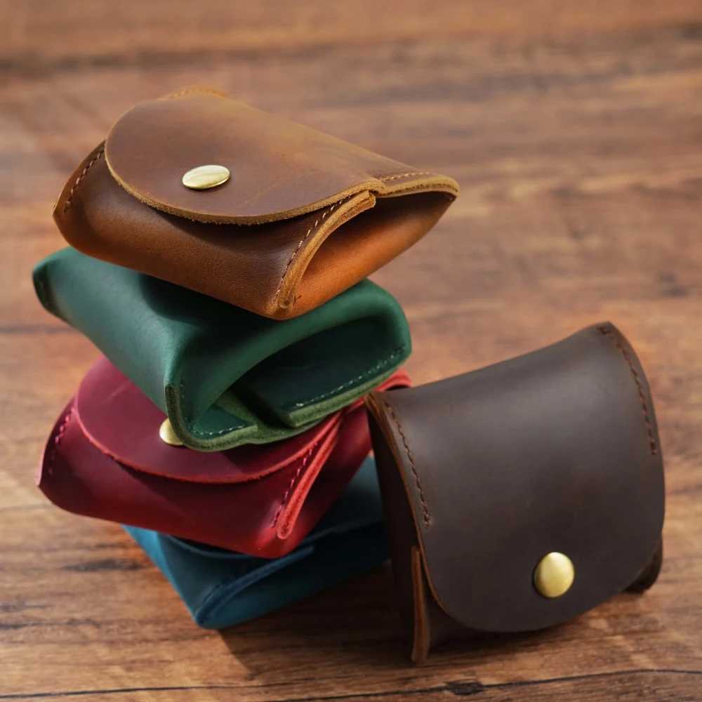 Leather Snap Closure Wallet Mini Coin Purse Money Bag Vintage Key Holder G250802