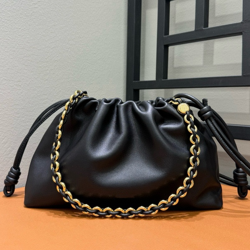 2025 New loewsepurse High-Quality Flamenco Cloud Bag Drawstring Lucky Bag Underarm Bag Crossbody Shoulder Bag for Women e9c