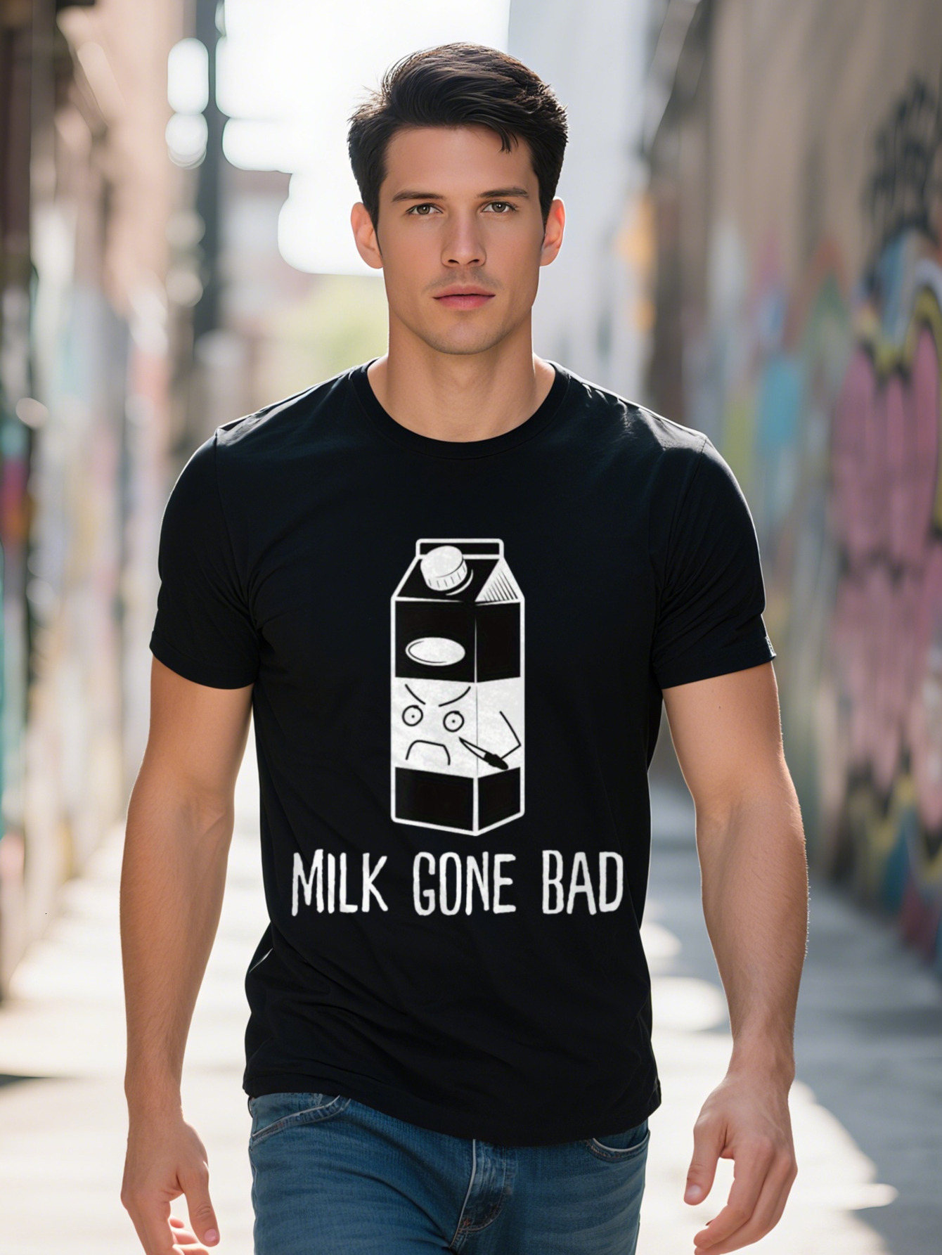 Men S g Cotton Gone Bad Dairy Based Dad Joke Coffee Tea Funny Milk T-shirt 57aac