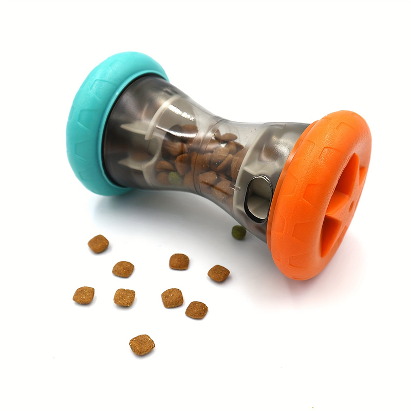 Roll the pet's food drain with dumbbells