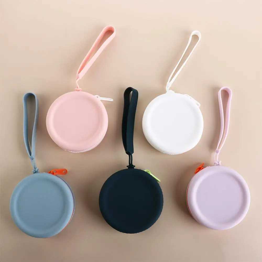 100% Round Silicone Coin Purse Cute Mini Solid Color Data Cable Storage Bag Portable Waterproof Lipstick Cosmetic Bag Women G250802