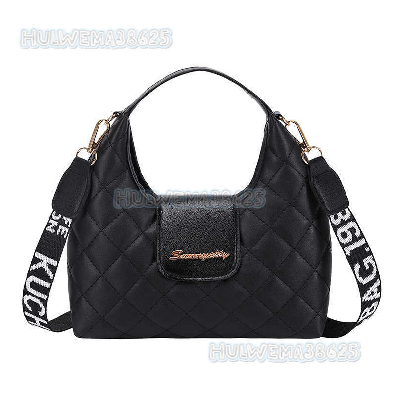 2025 Embroidered Quilted Handbag Fashion Trendy Shoulder Bag Wide Strap Crossbody Womens Bag H250804