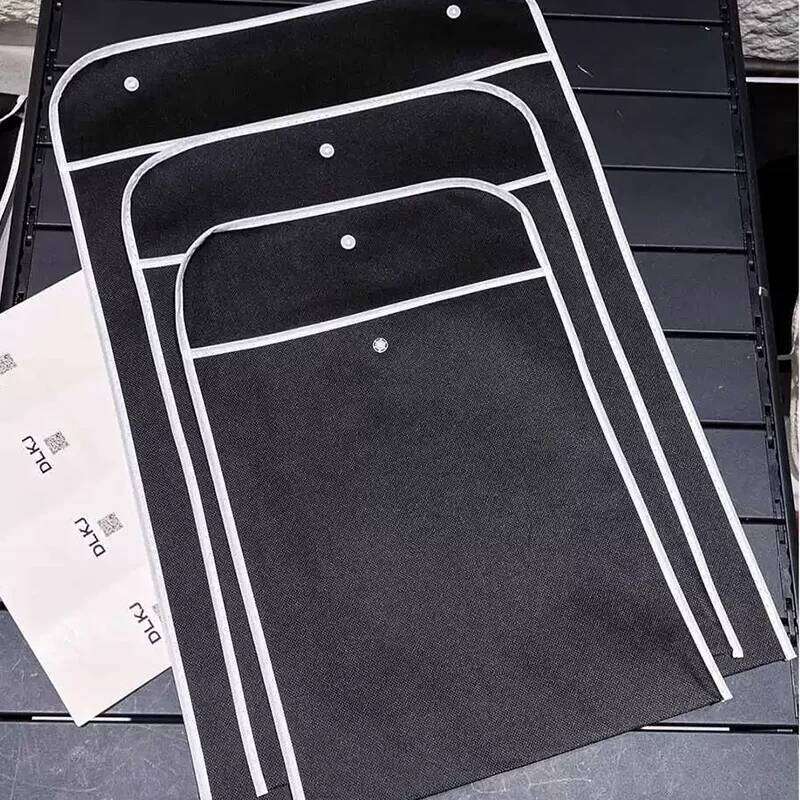 50Pcs Non Woven With Buttons Shopping Promotional Recyclable Tote Gift Bags Custom Printing Free Design