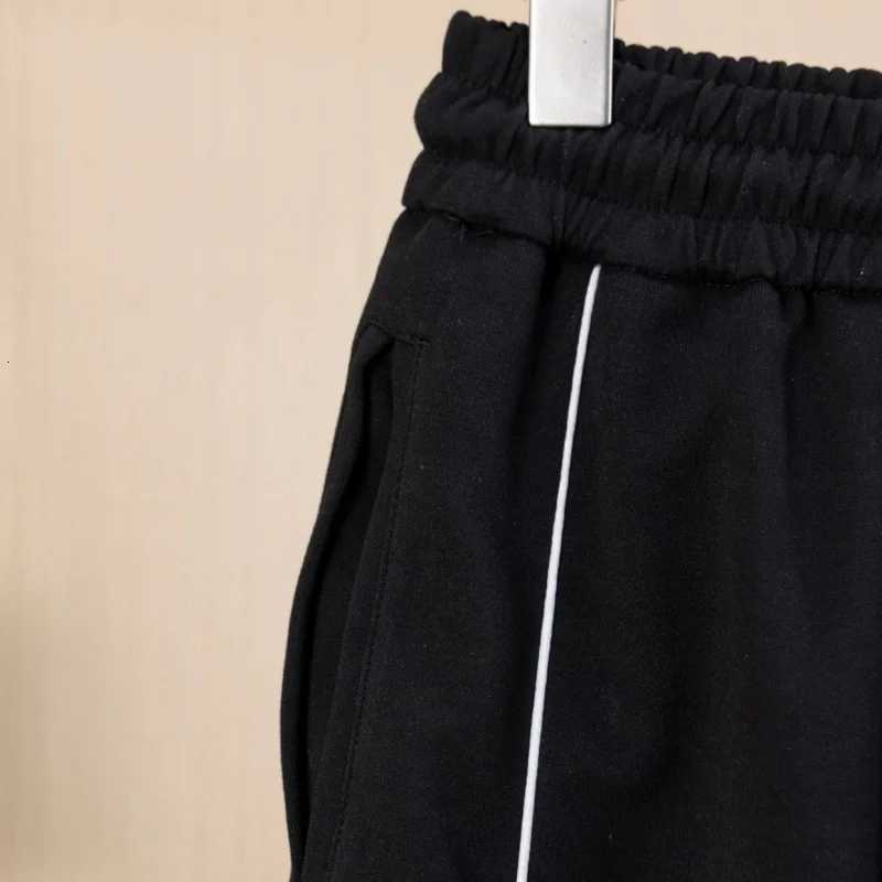 Pearl Slogan Stitching Silhouette Goodbrand Sweatpants Fashion Street Casual Drawstring Pants Men Women Black Trousers X250804