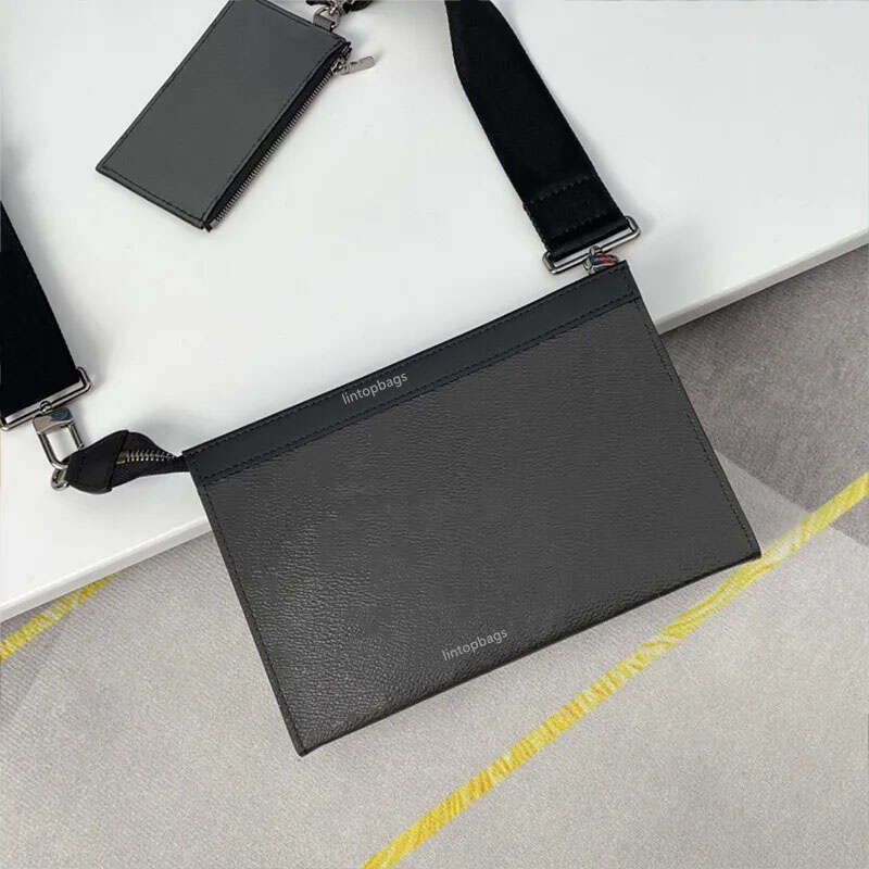 Designer Mens leather vintage crossbody bag Classic Black flower tote bag Stylish portable shoulder bag Mens top leather wallet Credit card holder messenger bag