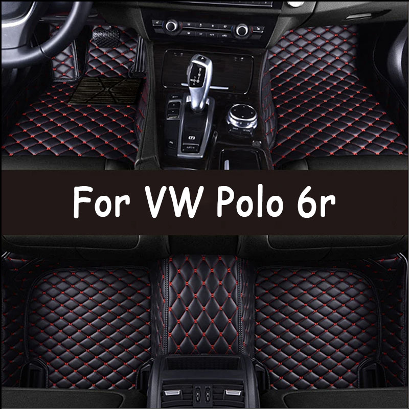 Custom Automotive Car Floor Mats For VW Polo 6r 2012 to 2016 Auto Luxury Leather Men Women Car Mats Full Coverage