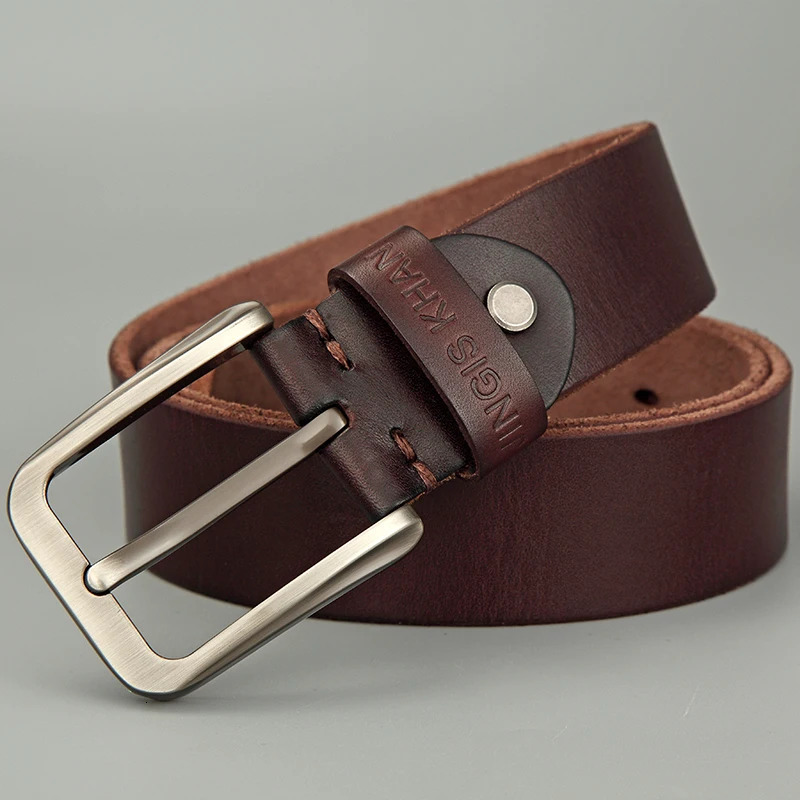 Belt mens genuine leather needle buckle layer genuine cowhide retro mens belt handmade casual trend mens belt cowhide 250730