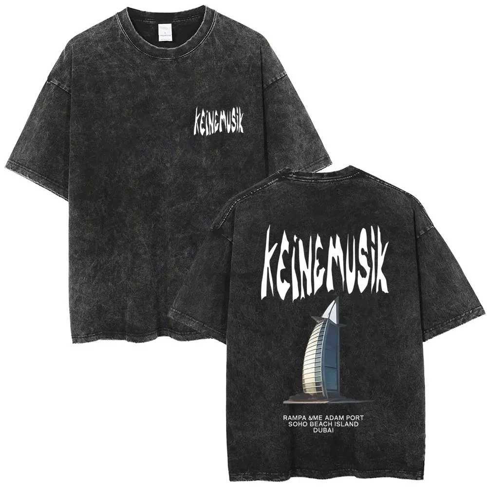 Vintage Washed Summer Keinemusik X Pacha T-Shirts Men Women Fashion Hip Hop Street T-shirts Men Casual Cotton Short Sleeve Tees W250804