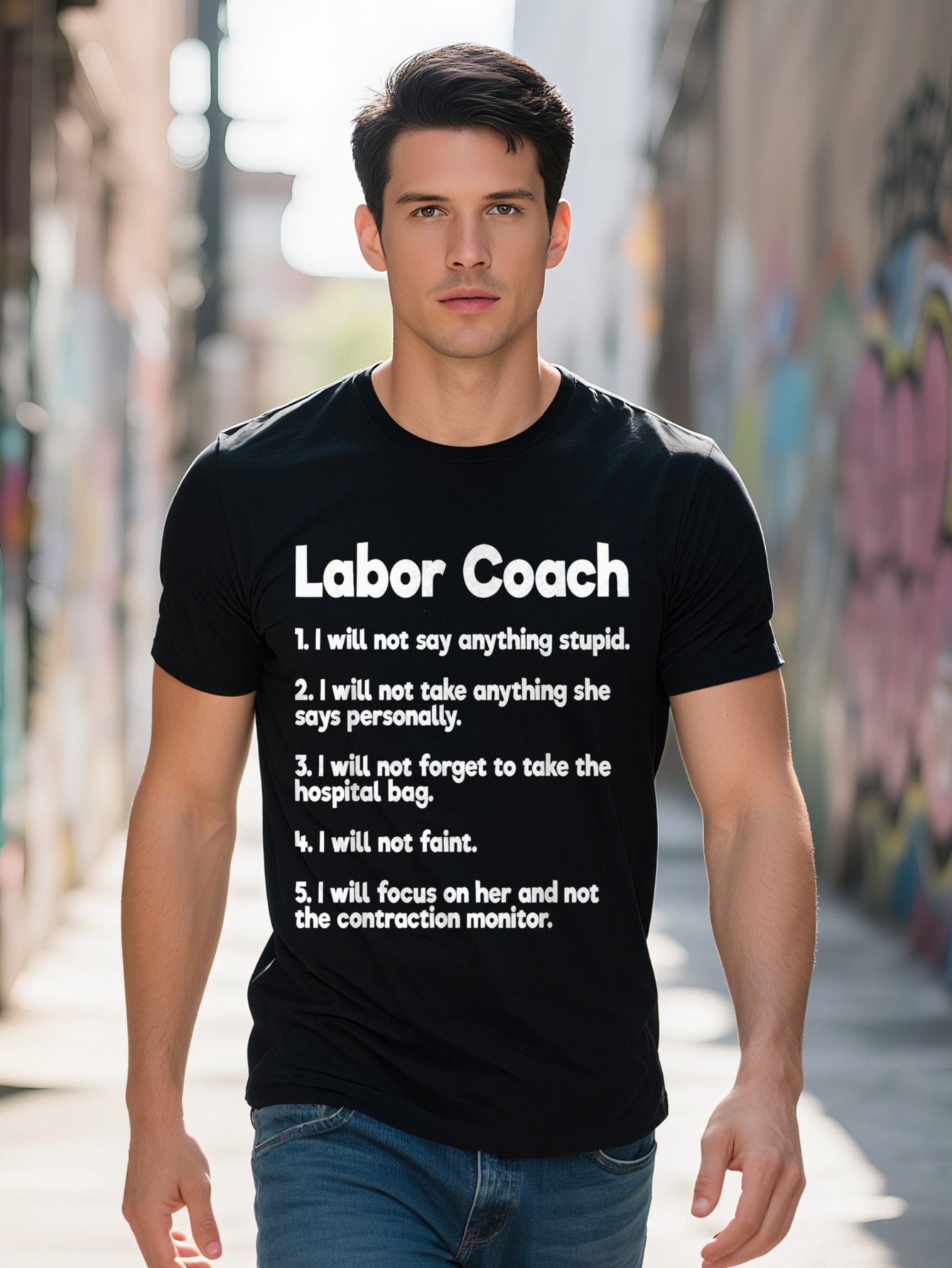 Labor Expecting Dad Rules Papa Funny Baby T Shirt 59e64