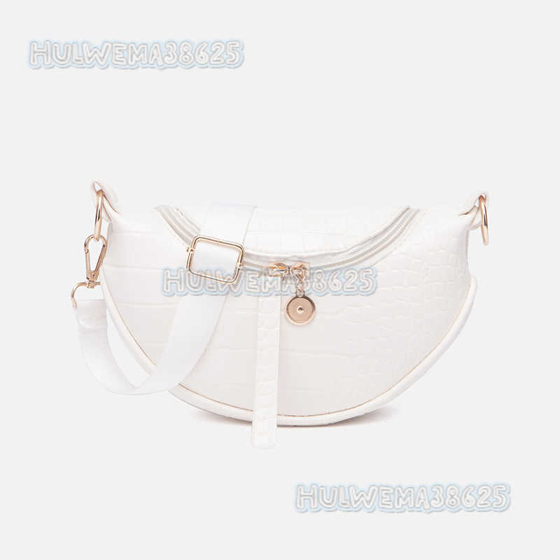 2025 Summer and Autumn Fashion Trend Womens Waist Bag Single Shoulder Crossbody Bag Crocodile Pattern Saddle Half Round Womens Bag H250804