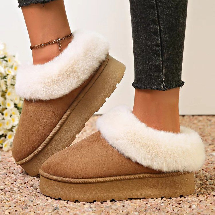 Women's Snow Boots New Korean-Style Winter 2025 Collection Versatile Plush Cotton Shoes Women Short Tube Lined For Warmth