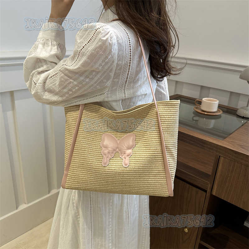 2025 New Summer Casual Aesthetic Large Capacity Simple Handbag Womens Personality Trendy Shoulder Tote Bag H250804