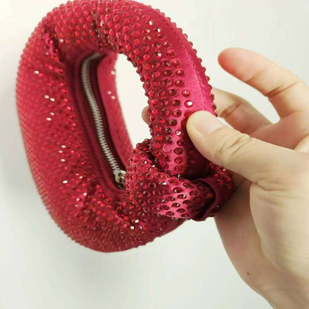 Red Evening Mini Purse Handbag Knot Rhinestone Wedding Bridal Bags For Women