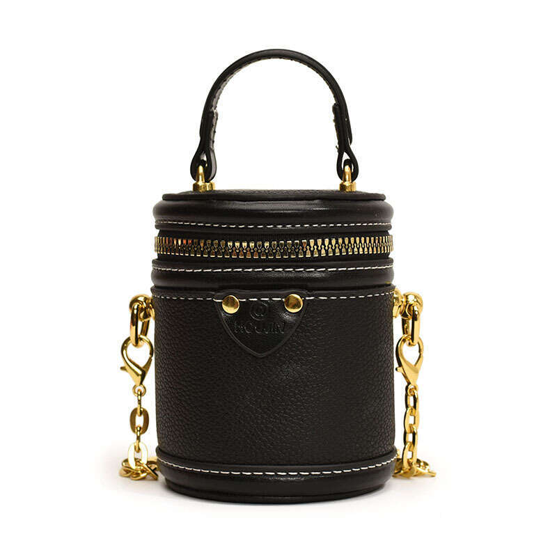 Mini Patchwork Color-Block Princess Bag for Girls, New Exquisite Cylinder Bag, Fashionable Chain Fortune Bucket Coin Purse