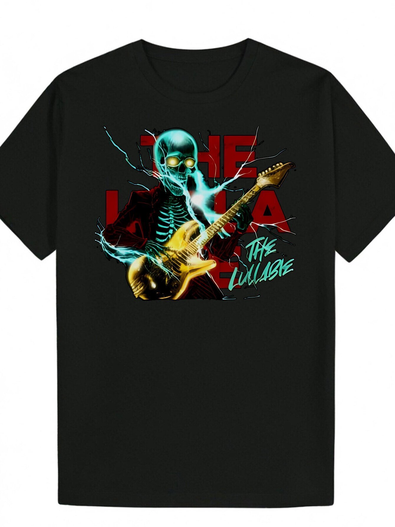 Men's Summer Casual Round Neck T-Shirt, 100% Polyester Knitted Fabric, Regular Fit, Slightly Elastic, 180g/m², Portrait Print, Musician Design, B
