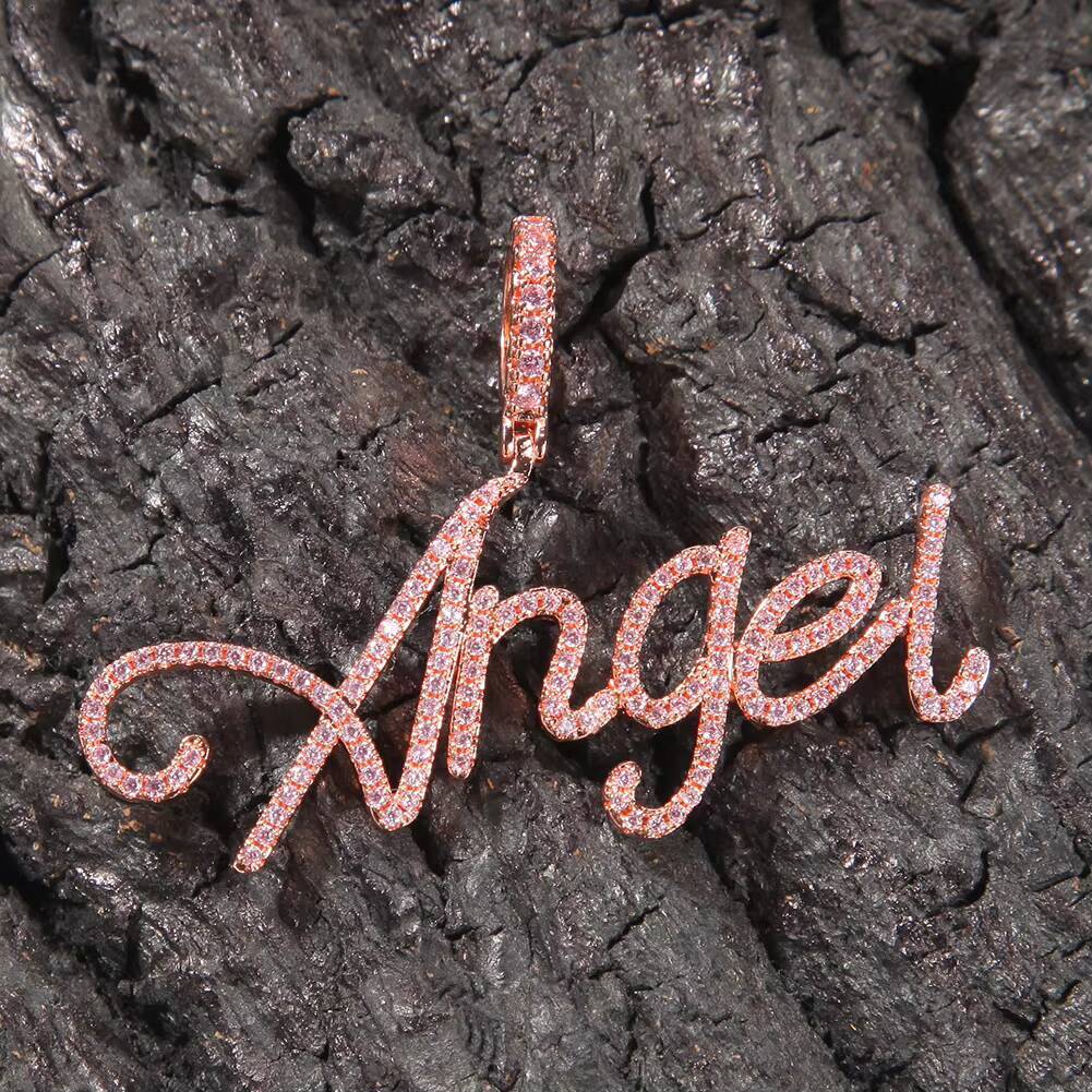 Hip Hop Iced Out Jewelry Cuban Link Moissanite Diamond S925 Sterling Silver Letter Custom Necklace Women Jewelry