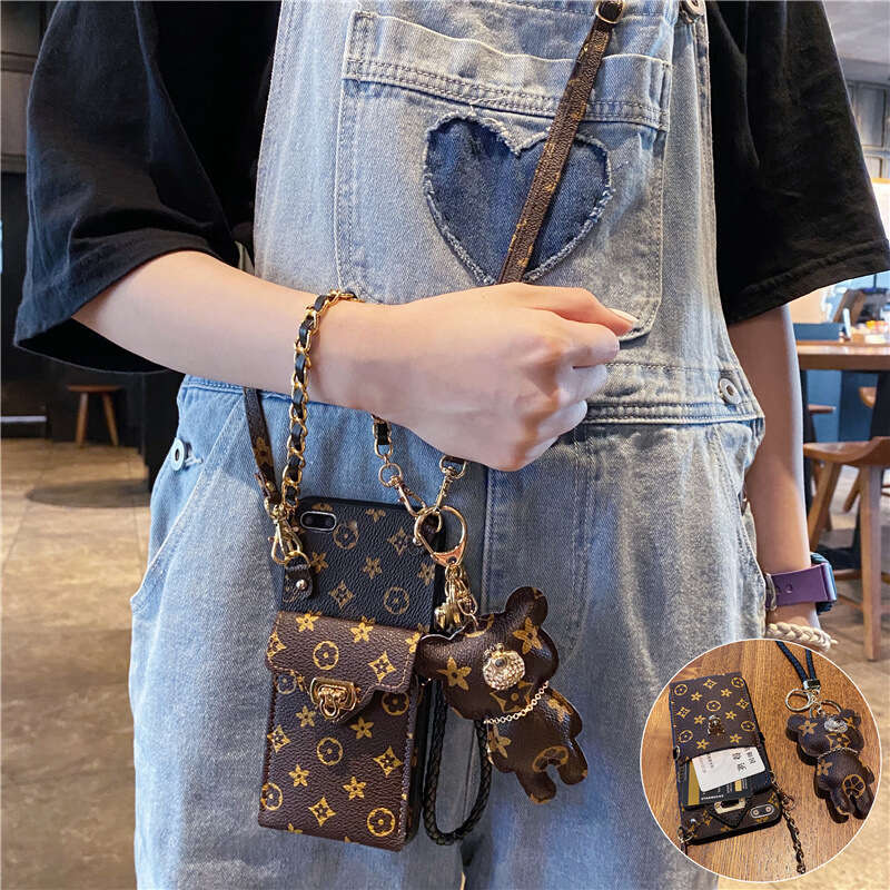 Compatible with Apple 15 Phone Case iPhone 13 Premium Feel Monogram 12 Pro Max Coin Card Holder XR New Women's Style XS