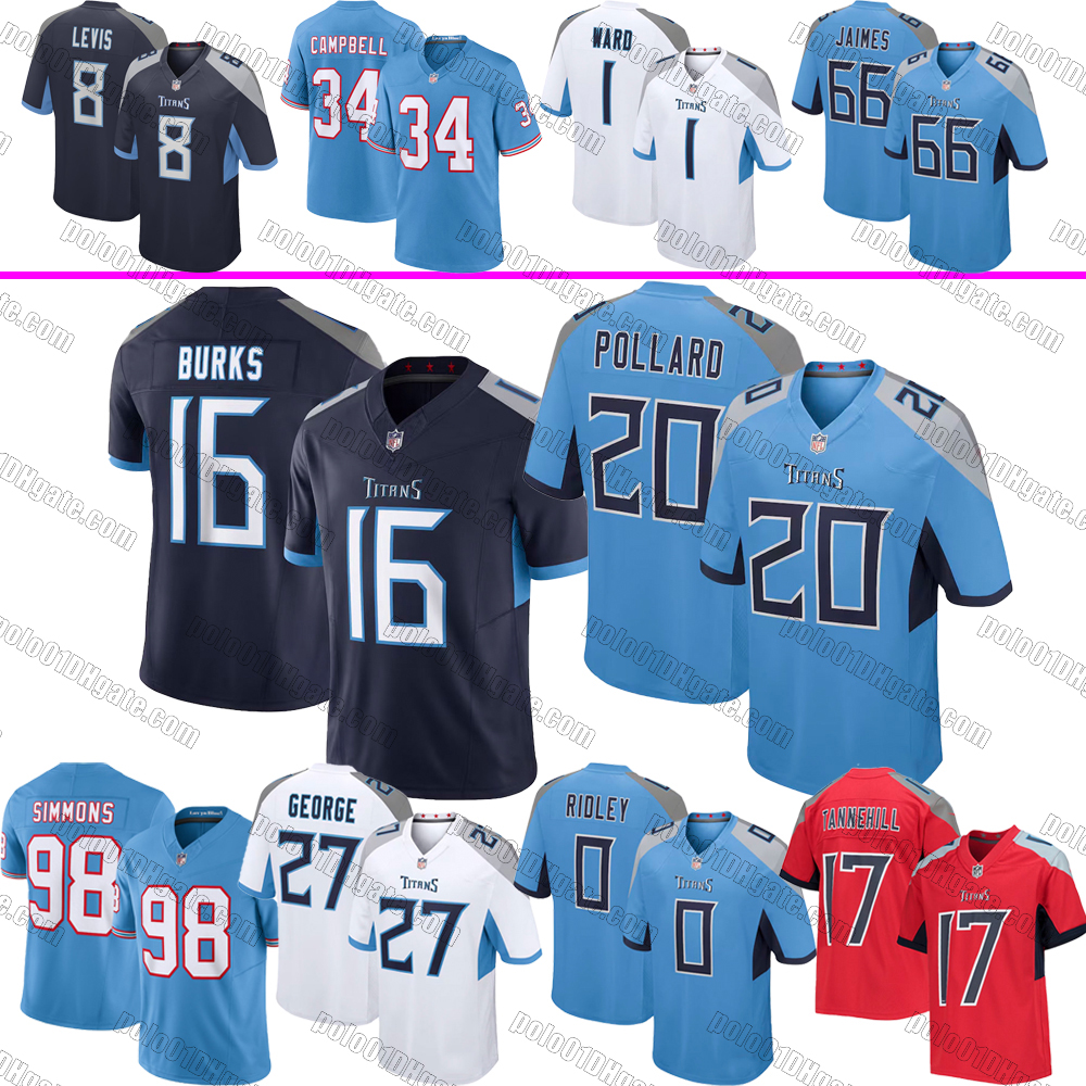 Will Levis Football Jersey TennesseeCity Titan Tony Pollard Treylon Burks JC Latham Jeffery Simmons Kevin Byard Peter Skoronski Eddie George Steve McNair Munchak