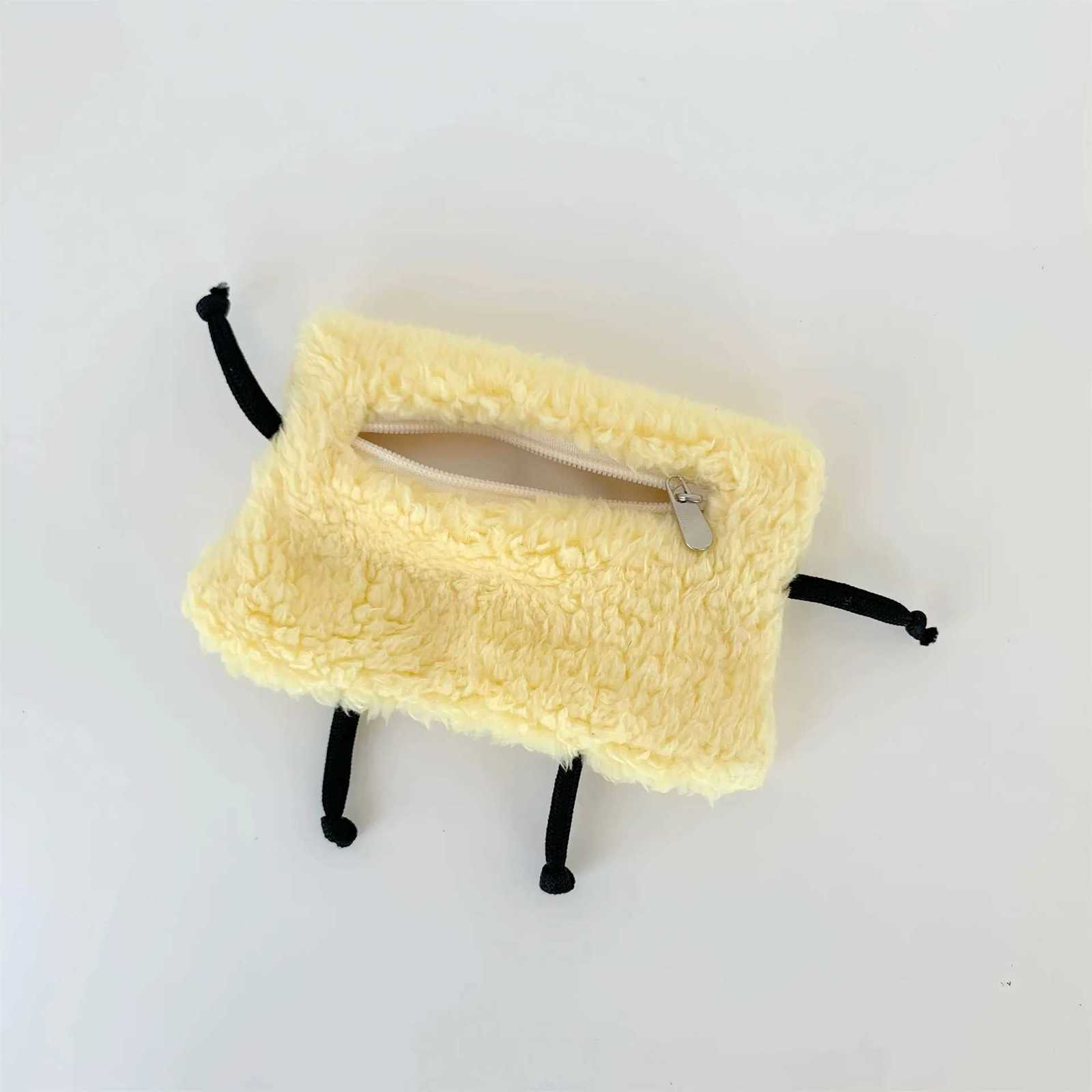 Ins Kawai Light Yellow Cheese Coin Bags Cartoon Smile Embroidery Money ID Credit Card Bags Korean Mini Student Mini Storage Bags G250802
