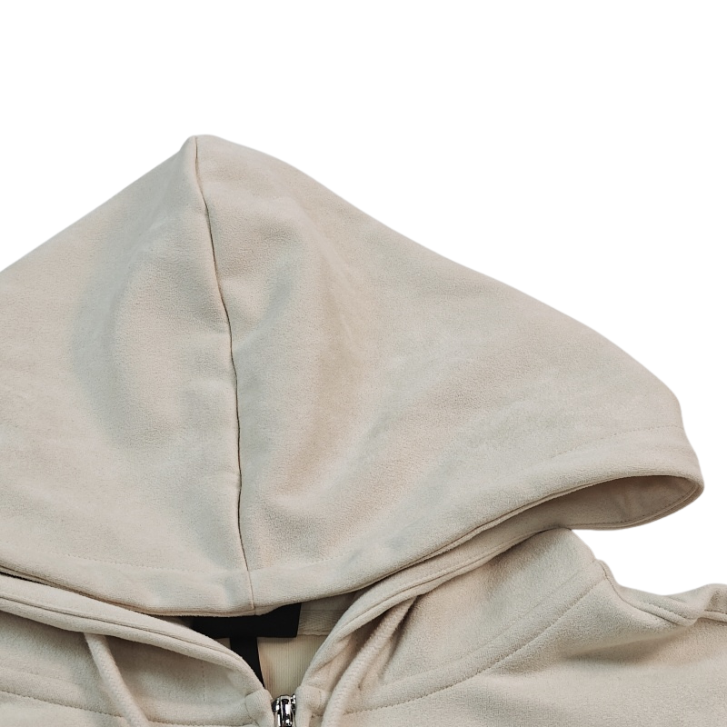 Personalized Autumn Zipper hooded jacket Suede fabric - Cozy Hooded Jacket with Custom Design Options