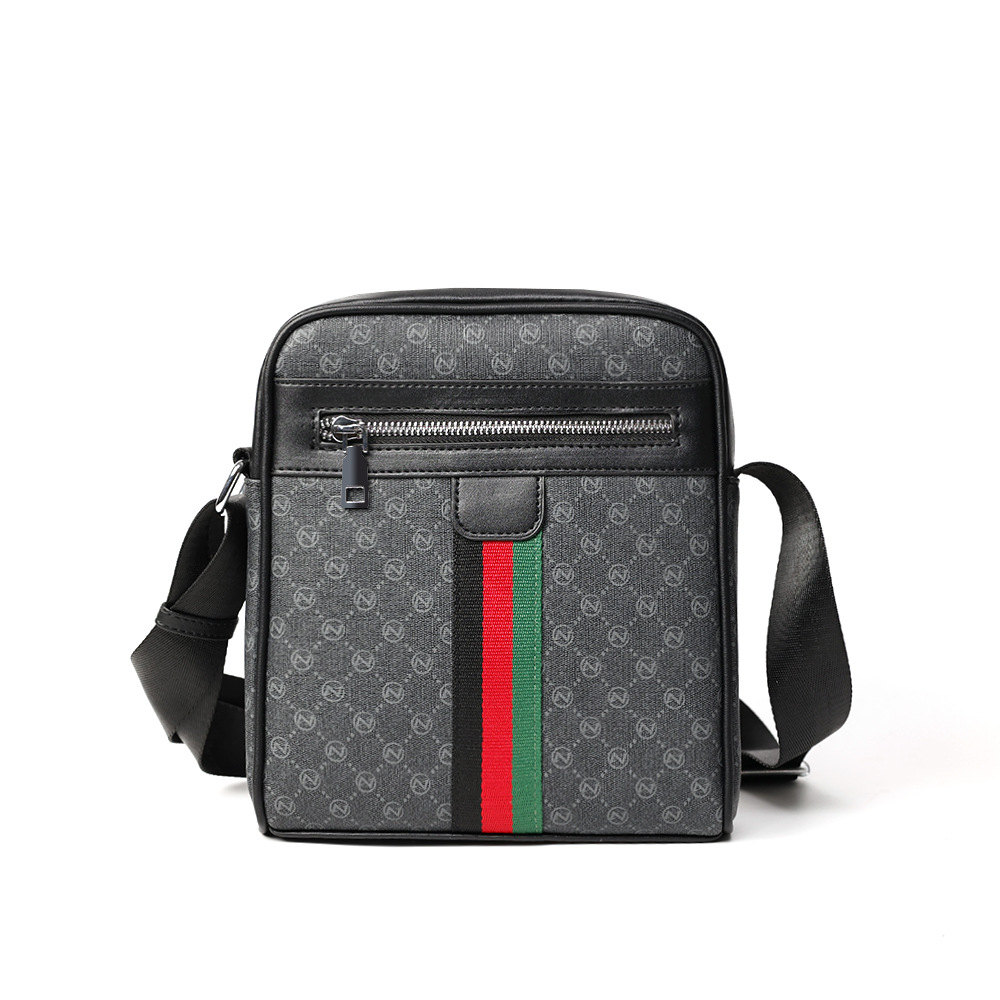 Men's cross-body bag small shoulder bag casual plaid small bag light men's bag wide shoulder strap mobile phone bag trend all match