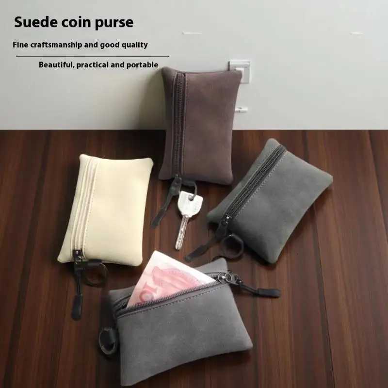 Unisex Bag Matte Suede Small Wallet Creative Small Bag Drawstring Buckle Unisex Storage Bag Solid Color Simple Funny Fashion G250802