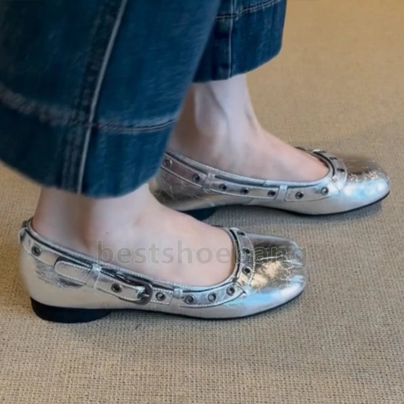 fashion loafers designer shoes ballet flats low heels round toe mary jane shoes comfortable leather durable soft-soled casual dress shoes