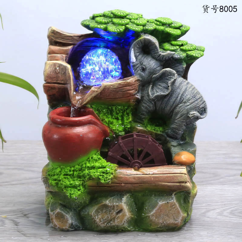Creative Mini Desktop Ornaments Small Fountain Wealth-Attracting Waterwheel Flowing Water Landscape Decorations Business Festival Gifts 240830