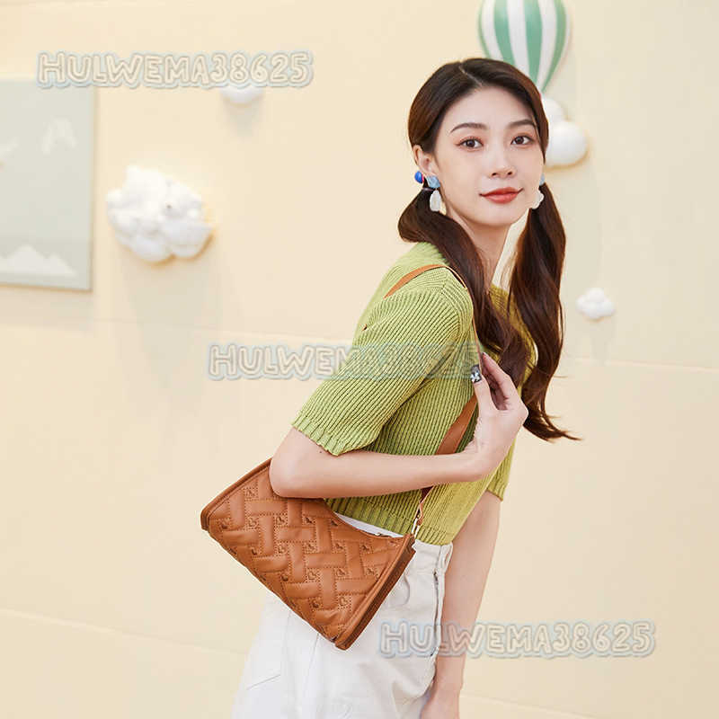 Womens Bag 2025 Spring Summer New Trendy Fashion Plaid Heart Embroidery Underarm Bag Shoulder Bag H250804