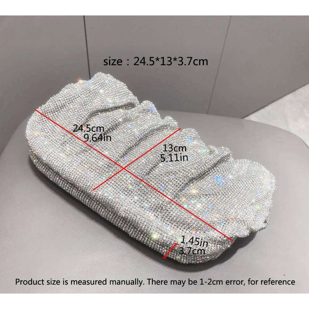 Shiny Rhinestones Handmade Evening Clutch Bags New Folds Purses And Handbags Designer Wedding Party High Quality