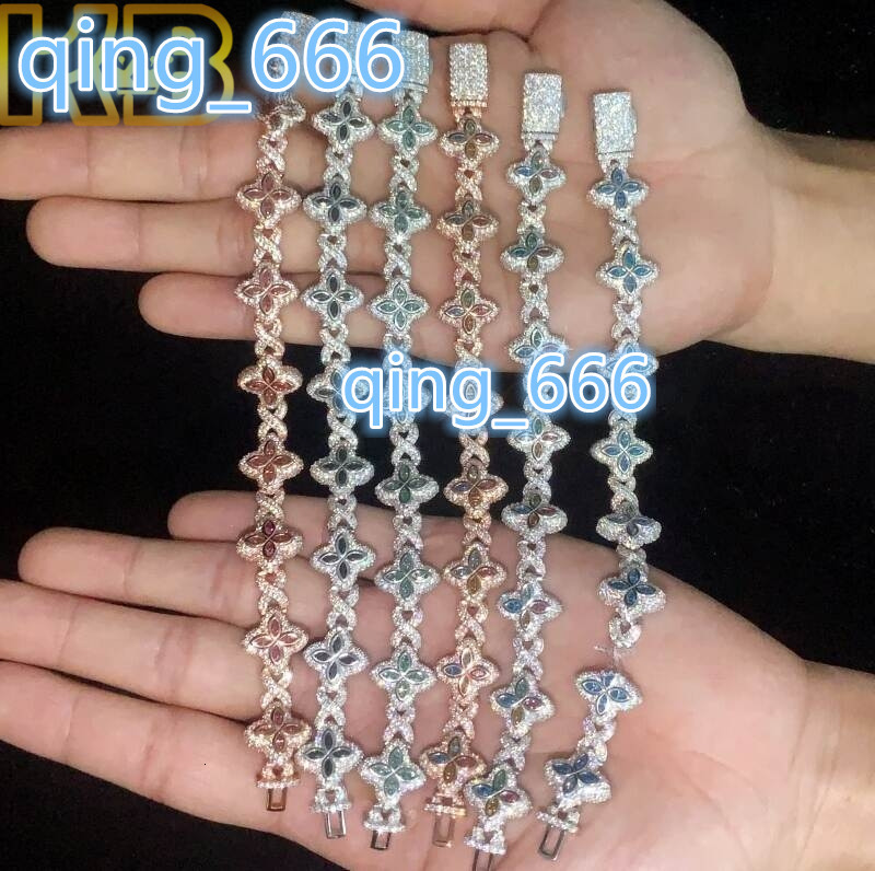 Best Selling Moissanite Diamond 925 Sterling Silver Rhodium Plated Moissanite Bracelet Men Cuban Link Bracelet