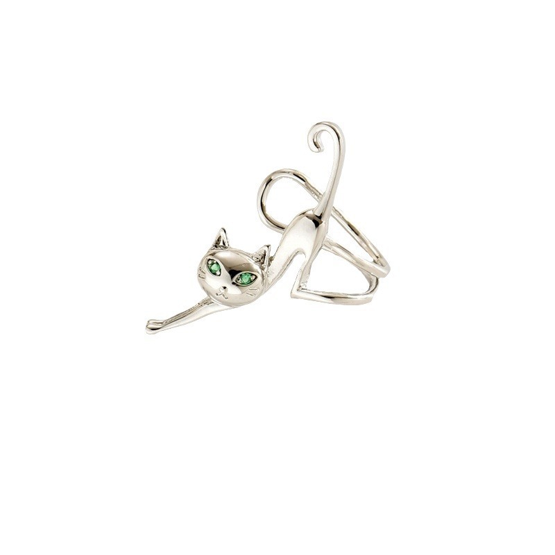 Euro American Kitten Alloy Clip On Earrings for Women High End Fashion Cat Themed No Piercing Ear Climbers Creative Animal Jewelry
