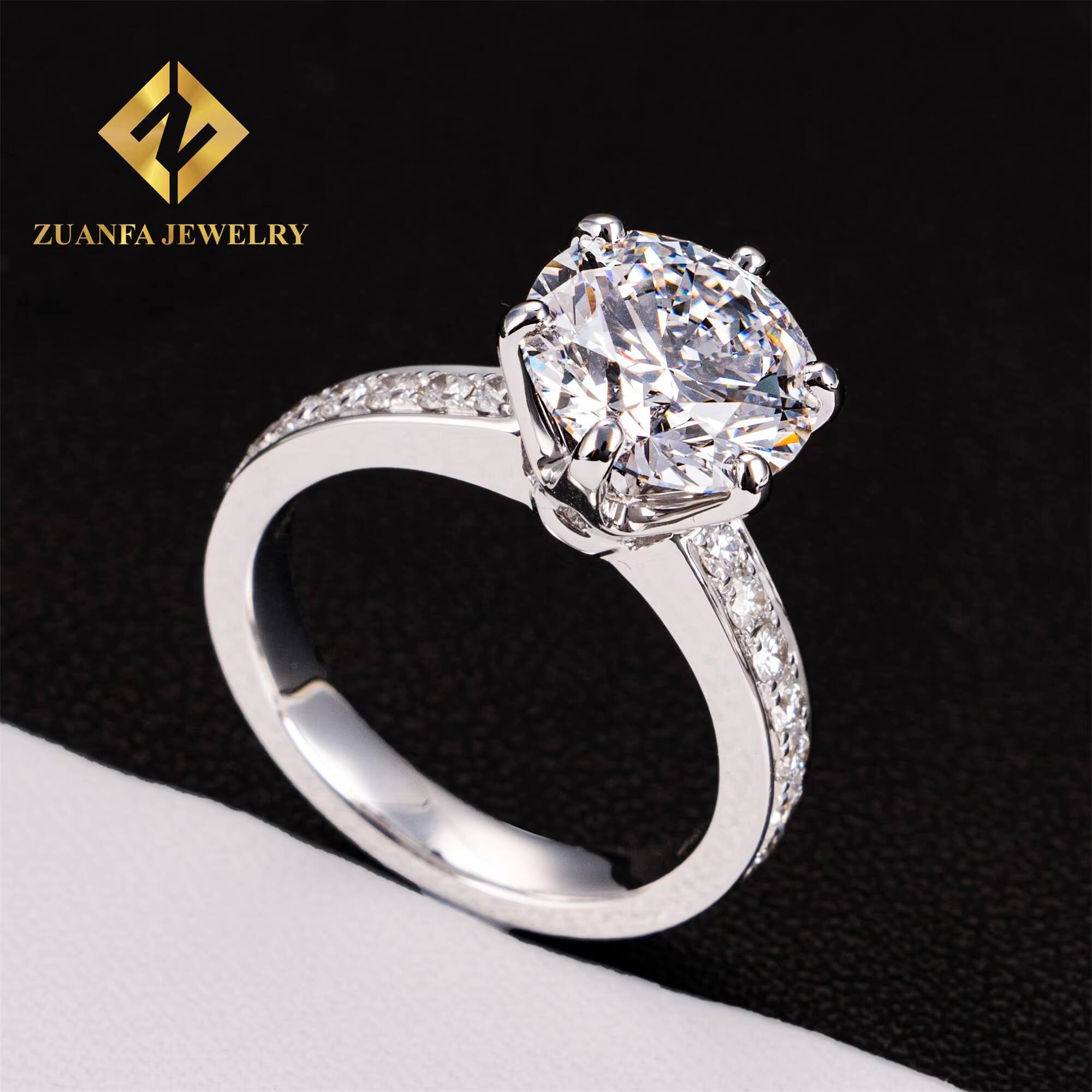 IGI Certificates Classic 6 Claws 18k Real Gold Gorgeous Bridal Wedding Jewelry 3Ct E VS1 Lab Grown Diamond Engagement Rings