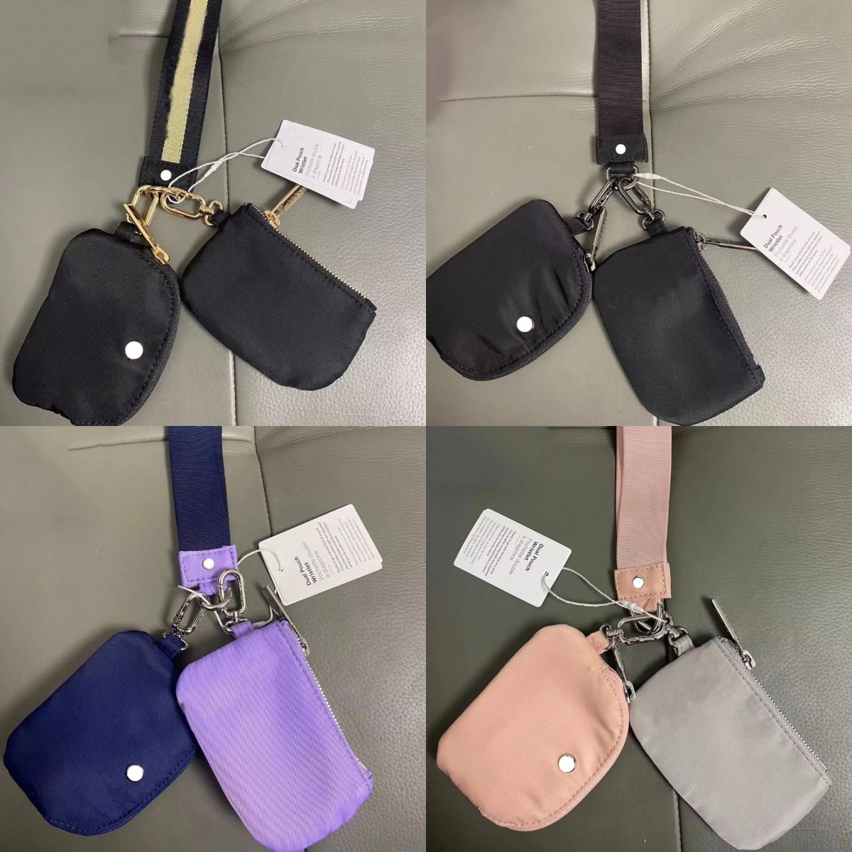 Yoga wristlet bag keychain wallet yoga gym bags mini Designer purse with detachable zipper wrap around wrist guard lul portable wallets 0804