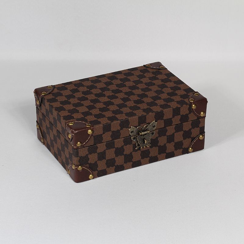 High-Value Plaid Desktop Bedroom Nightstand High-End Light Small Storage Box Entrance Decoration