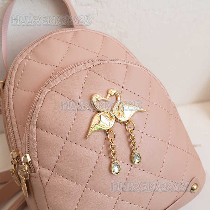 Womens Quilted Embroidery Small Backpack 2025 Autumn Winter New Personality Tassel School Bag Trendy H250804