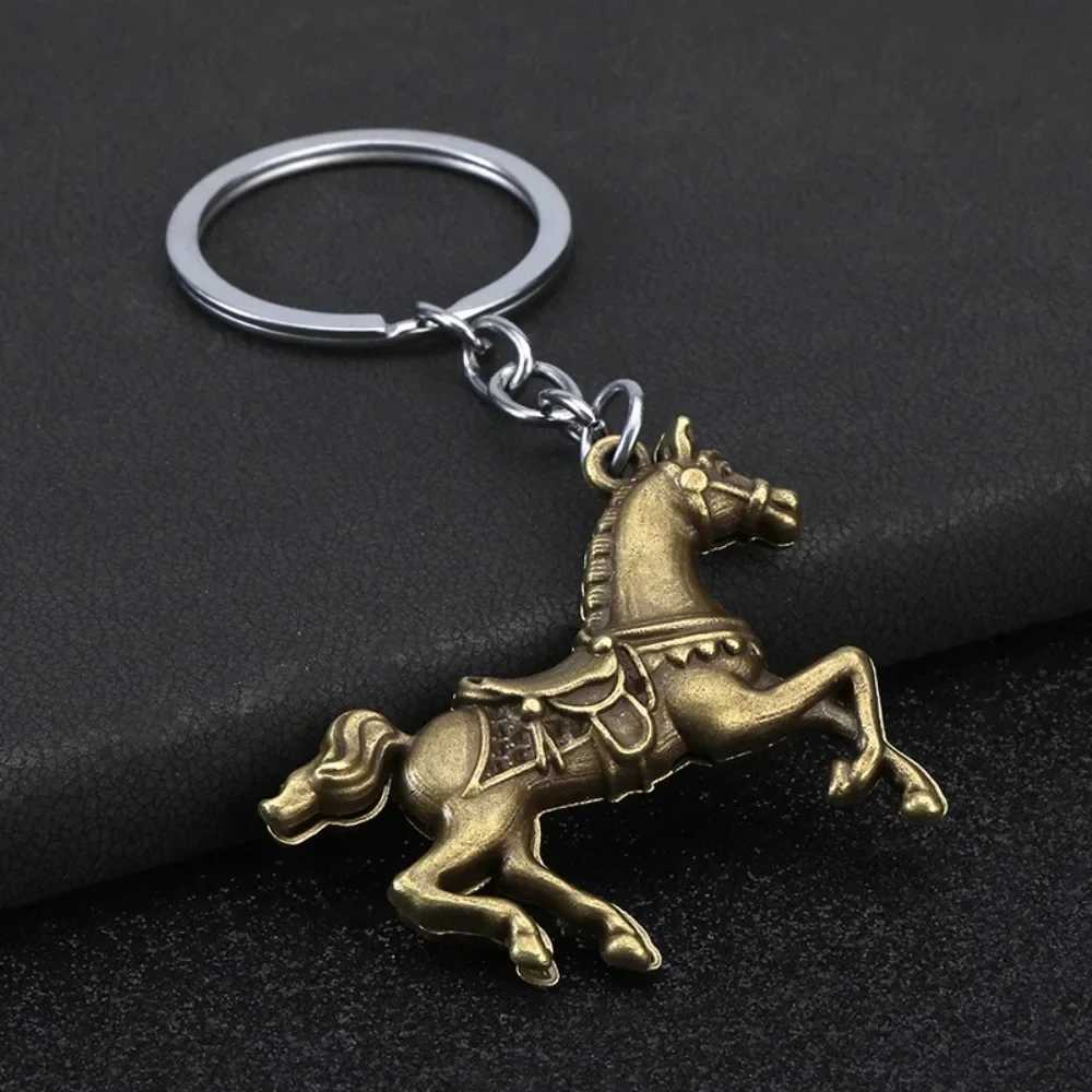 New Popular 3D Three-dimensional Metal War-horse Keychain Backpack Pendant Keyring Personalization Badge Key Chain Ring Gift G250802