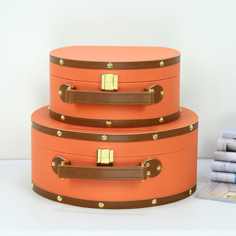 Model Home Furniture Soft Decoration Orange Half-Moon Handheld Ornament Storage Box New Chinese Style Simple
