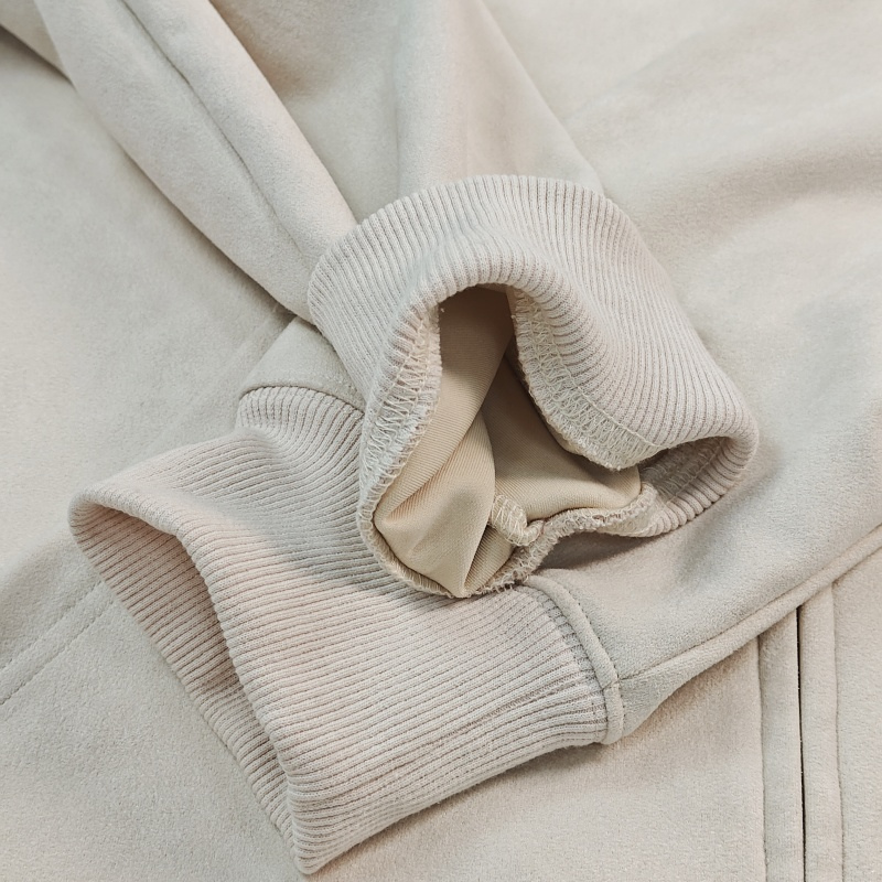 Personalized Autumn Zipper hooded jacket Suede fabric - Cozy Hooded Jacket with Custom Design Options