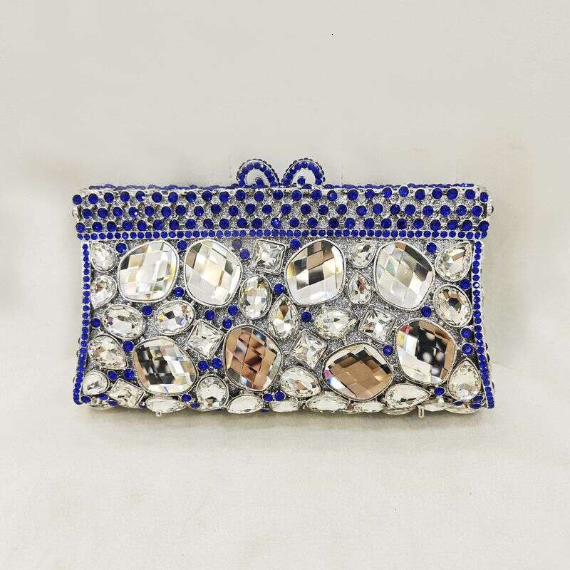 Crystal Full Of Dias Large Gemstones Hollow Rhinestones Clutch Shoulder Evening Chain Women's Bag