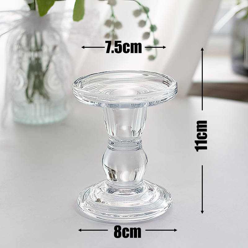French INS Style Black Crystal Glass Candle Holder Home Candlelight Dinner Table Decoration Prop