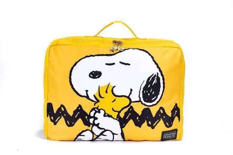 Cartoon Printed Polka Dot Dog Zipper Travel Storage Set Five Piece Yellow Cute Portable Toiletry Bag Gift