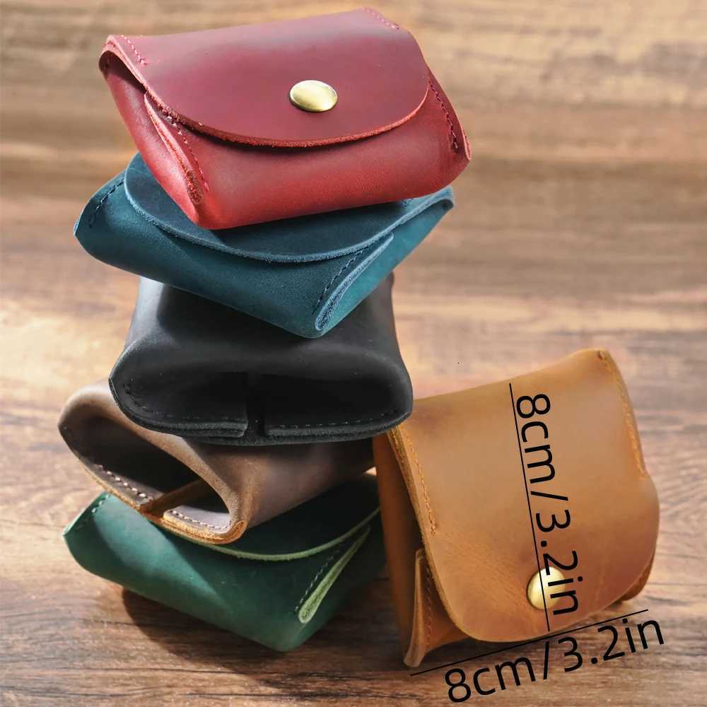 Leather Snap Closure Wallet Mini Coin Purse Money Bag Vintage Key Holder G250802