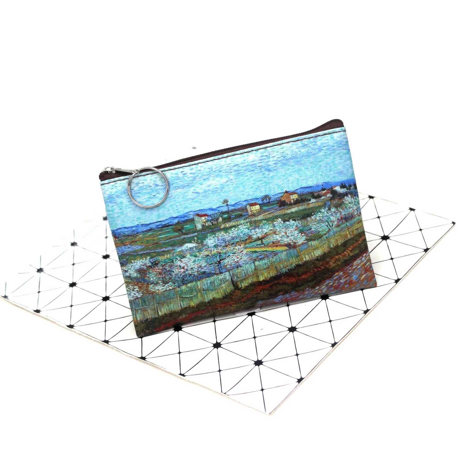 Vintage Oil Painting Canvas Cosmetic Bag Van Gogh Art Sunflower Star Moon Night Makeup Pouch Bag Travel Coin Purse Wallets Women G250802