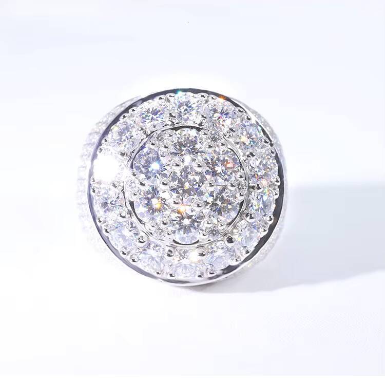 Wholesale Hip Hop Jewelry Championship S925 Sterling Silver Gold Plated Full Diamond VVS Ring Iced Out Rings for Mens Women