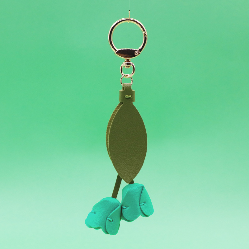 Keychains K43F Genuine Leather Floral Pendant Accessory For Fashion Accessories