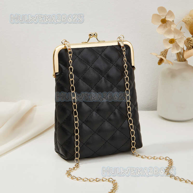 2025 Autumn New Womens Fashion Mobile Bag Casual Lingge Shoulder Bag Crossbody Wallet H250804