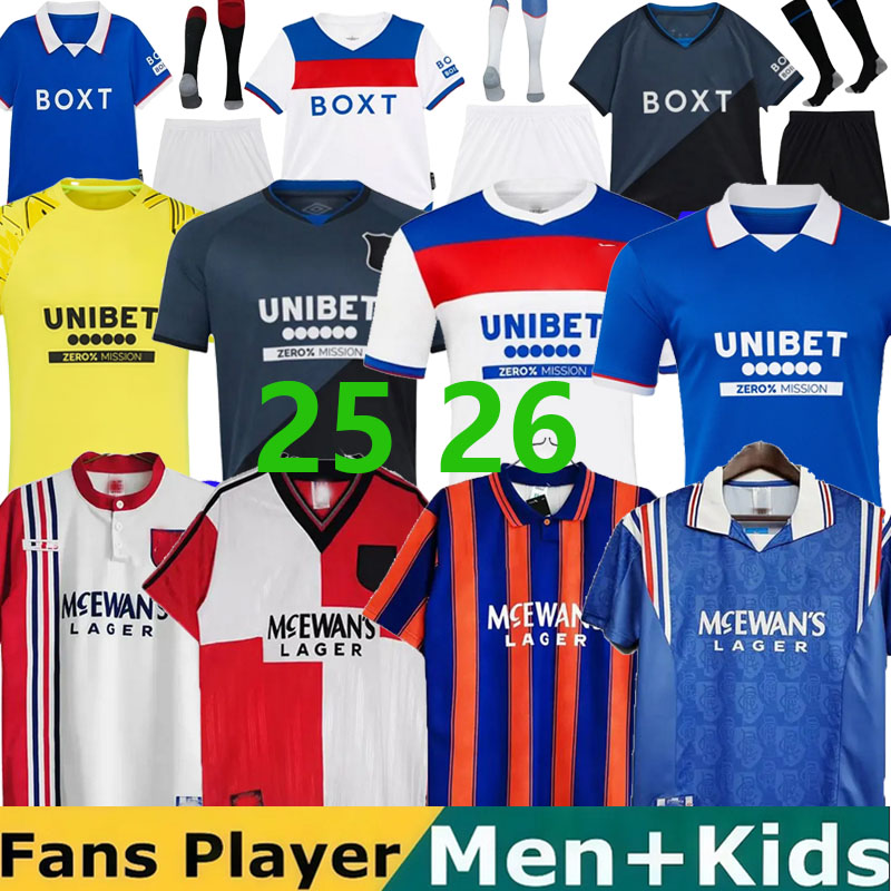 25 26 Ranger ES Soccer Jerseys 2025 home shirt away Glasgow COLAK ROOFE LUNDSTRAM HAGI BARKER MORELOS TAVERNIER KENT TILLMAN 3RD Football man kids kit
